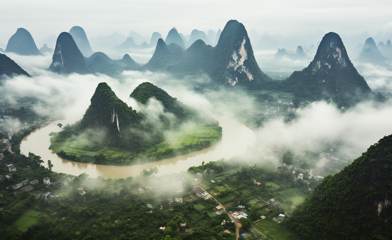 山林里大雨后江湾江景景色自然美丽景色,高清,摄影图,摄影图片,图片大全,摄影图免费下载